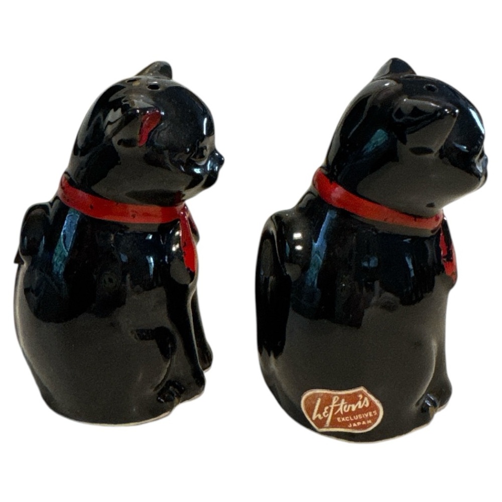 Vintage Lefton Ceramic Cat Salt & Pepper Shakers made in Japan - Picture 5 of 8
